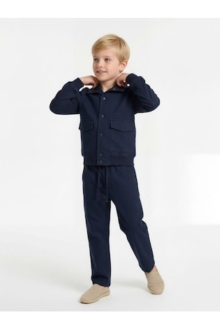 Zekids Erkek Çocuk Tasarım Pantolon-17166 Lacivert