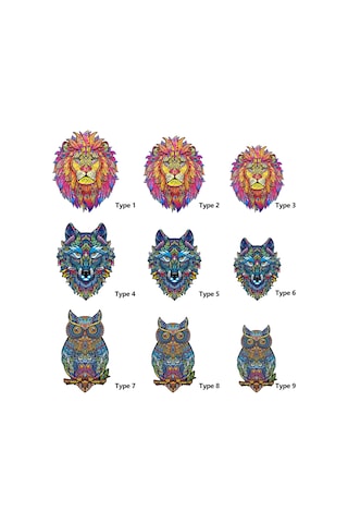 Qingmipy Eğitici Ahşap Hayvan Puzzle Seti - Stres Azaltıcı Zeka Oyunu 200 Parça