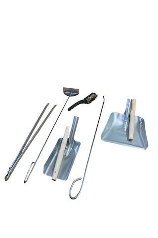 Mobilreyon Şömine Set 6'lı,gelberi,karıştırıcı,maşa,fırça,2 Kürek