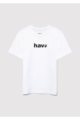 Mavi - Hav Baskılı Beyaz Çocuk Tişört 6610350-620 Beyaz