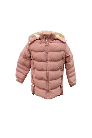 Life For Moda Kız Çocuk İçi Peluş Astarlı Çıkarılabilir Kapüşonlu Su Geçirmez Mont Kaban 3021 Pudra
