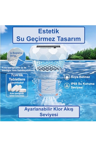 Greentech Water Güneş Enerjili Kumandalı Havuz Led Aydınlatma 1 Adet/gt-pl04