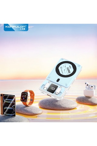 Konfulon M25w 10.000 Mah 20w Pd Magsafe Powerbank - Mavi Mavi
