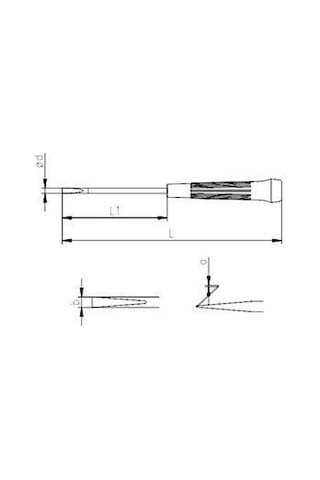 Elektronikçi Tip Klemens Düz Uçlu Tornavida 25 x 80 CM