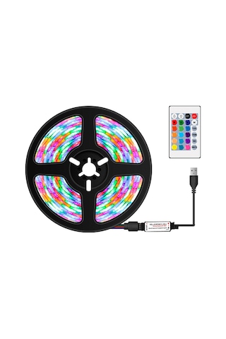 Kosona 0.5m Usb Rgb Renkli Led Işık Şeridi, 16 Renk Ve 4 Mod, Uzaktan Kumanda Pil Yok , Su Geçirmez Değil