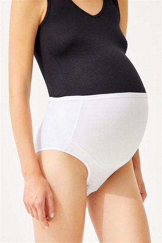 Cottonhill Beyaz Pamuklu Yüksek Bel Hamile Bikini Külot Beyaz