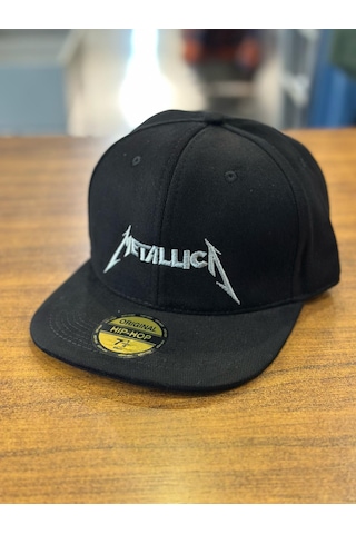 Metallica Nakışlı Siyah Hip Hop Snapback Rapper Basket Cap Şapka Siyah