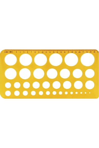 Hatas 02272 Daire Şablonu 25 CM 1-36 MM Çok Renkli