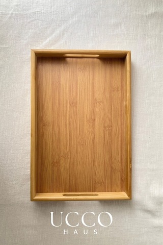 3'lü Bambu Tepsi Seti Doğal Ahşap Servis Tepsisi 40x28 -37x25 -33x22 Cm Şık Ve Sağlıklı Sunum
