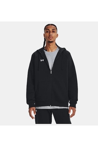 Under Armour Ua Rival Fleece Fz Hoodie Erkek Eşofman Üstü 1379767-001 Siyah