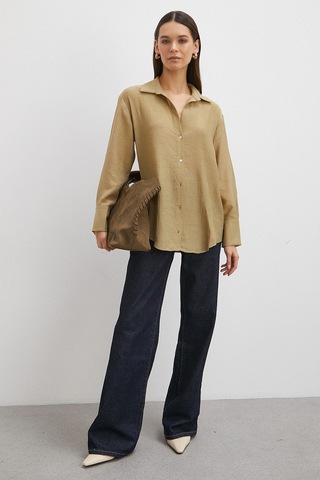 Kraşlı Gömlek Haki Haki