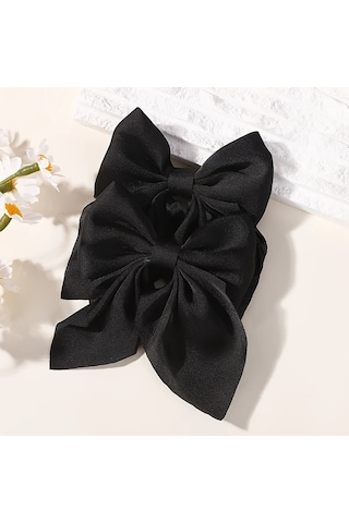 Willowhaven Siyah 2'li Paket Şık Kurdeleli Saç Aksesuarları - Tüm Saç Stilleri Ve Okul Parti Günlük Kullanım İçin Siyah