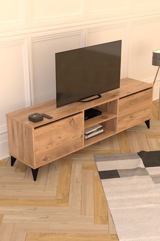 Enzo Tv Sehpası Tv Ünitesi Televizyon Sehpası Çam 160 Cm Kahverengi
