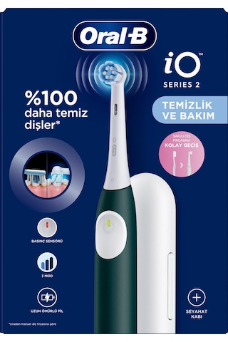 Oral-b İo 2 Şarjlı Diş Fırçası - Yeşil, Seyahat Kabı İle