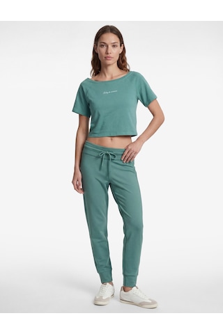 Koton Yüksek Bel Slim Fit Bağcıklı Spor Tayt Yeşil 6sak40182nk