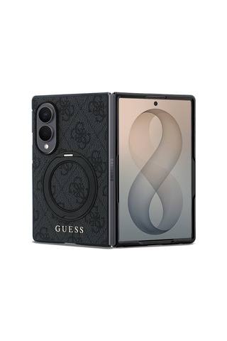 Samsung Galaxy Z Fold 8 Uyumlu Kılıf Guess Lisanslı M-safeli 360 Standlı Pu Klasik Yazı Logolu Kapak Siyah