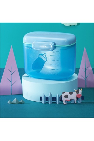 Geeroyoo Mavi Çift Katlı Muhafaza Kutu, Süt Tozu İçin Tamamen Kapalı, Nem Engelleme Ve Taze Tutma Özelliği, Taşınması Kolay