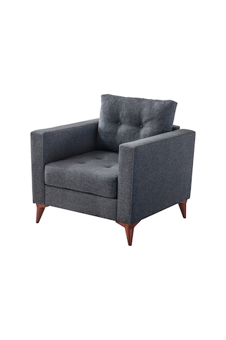 Eymense Kraft Antrasit Minderli Tekli Koltuk Berjer Antrasit