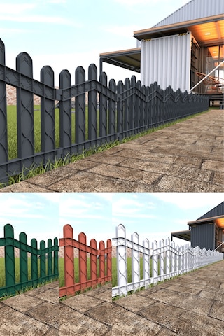 Dekoratif Plastik Bahçe ve Peyzaj Çiti 10 ADET ÇİT (Y: 50 CM / G: 5.5 M) Toprak Ayaklı - Beyaz