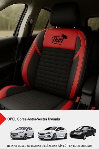 Thor Tay Tüyü Oto Koltuk Kılıfı Opel-corsa-astra-vecta Uyumlu Kırmızı