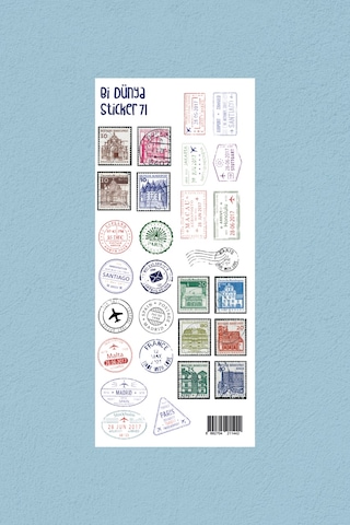 M71 Posta Pulları Sticker Seti Çok Renkli
