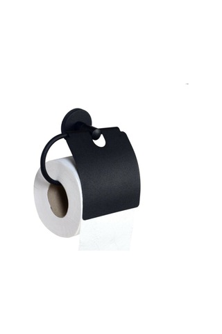 Yapışkanlı Tuvalet Kağıtlığı Wc Kağıtlık Tuvalet Kağıdı Askısı Geniş Kapak Siyah S-109