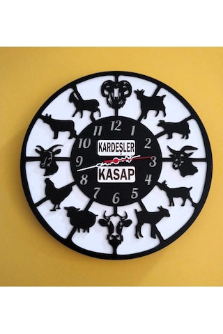 Kasap Ve Et Ürünleri Firmaları İçin Modern Duvar Saati Şık Ve Kalite Bir Arada No:1071 Beyaz