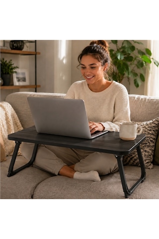 Sunup Sn-29692 Katlanabilir Laptop Masası Ve Yatak Koltuk Üzeri Tepsisi Siyah 60x40cm Diğer