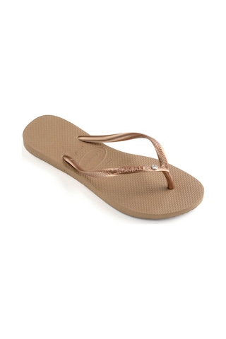 Havaianas Slim Crystal SW II Bayan Terlik - Rose Gold Bej