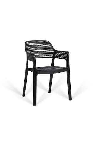 Hawaii Kollu Kafe Ve Balkon Sandalyesi 2'li Siyah