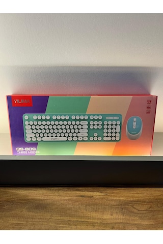 Yılıma Qs-809 Yeşil Kablosuz Klavye Mouse Lazer