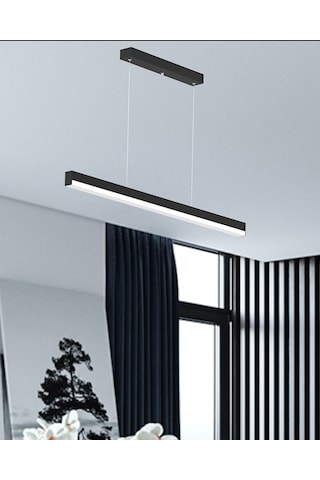 Magro 120cm Siyah Kasa, Sarı Işık Modern Sarkıt Led Avize Siyah