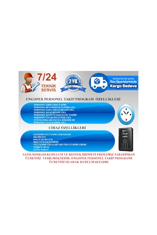 YÜZ TANIMA KART VE ŞİFRELİ PERSONEL TAKİP SİSTEMİ 2 YIL GARANTİ