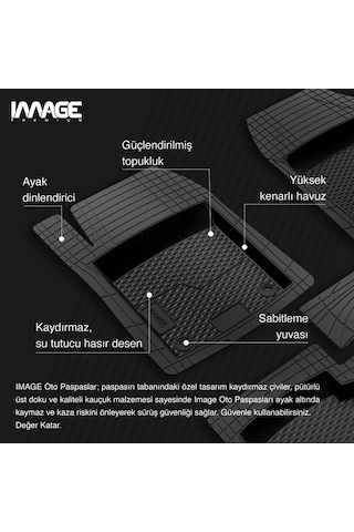 7 Mm Volkswagen Golf 6 2010 İle Uyumlu 5d Havuzlu Üniversal Nesil Paspas Siyah