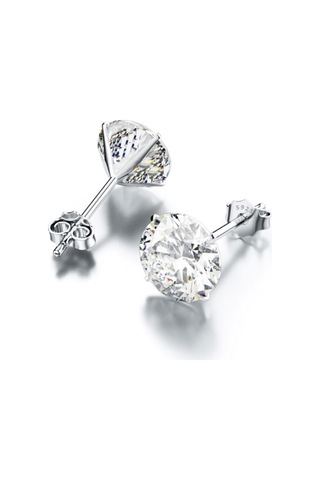 Brezza Lusso Jewelry Diamond Serisi Tektaş Aşk Stylish/night Gümüş Kadın Küpe 7 Mm