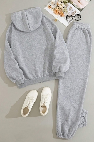 Fermuarlı Ceket Takım Eşofman Takımı Gri
