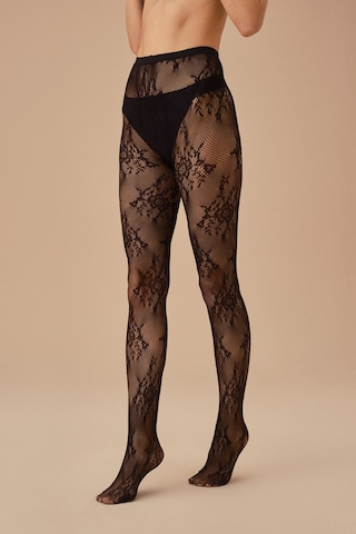 Suwen Fishnet Lace Külotlu Çorap Sc3048012 Siyah