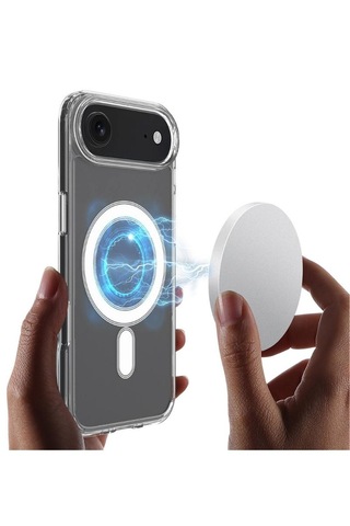 Apple Uyumlu iPhone 17 Air Magsafe Kılıf Manyetik Halka Şeffaf Silikon