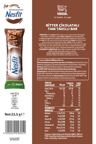 Nestlé Nesfit Çikolatalı Tam Tahıllı Bar 32 x 23.5 G