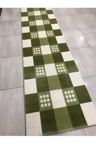 Saray Halı Samyeli 10854 Wy 80X300 Krem Yeşil 3 Metre Yolluk !