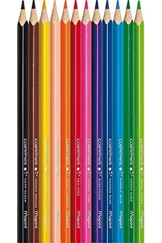 Maped Kuru Boya Karton Kutu Tam Boy Üçgen 12 Renk 183212