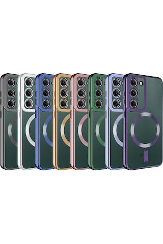 Galaxy S23 Uyumlu Magsafe Wireless Şarj Özellikli Klfs Setro Silikon-koyu Yeşil Koyu Yeşil