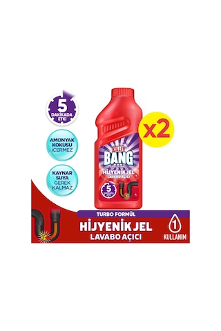 Cillit Bang Turbo Hijyenik Gider Lavabo Açıcı Jel 2 x 500 ML