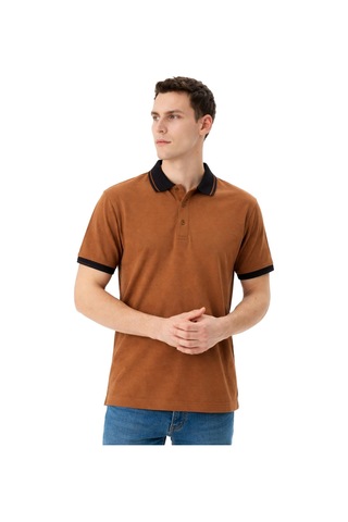 Arma Ar-ma Erkek Polo Yaka Tişört Baskisiz Basic Örme Kumaş Regular Fit %100 Pamuk 30/1 Çift Toplama Penye Pike Y31374358702 Kahverengi-k7