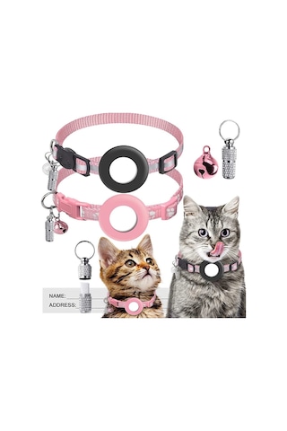 Soulader Kopmaz Kilitli Kedi Tasması Aksesuarı, Apple Airtag Uyumlu, Dekoratif Hayvan Tasması Kabı