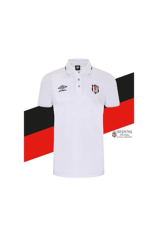 Beşiktaş Orijinal Lisanslı Polo Yaka Beyaz T-shirt Bjk Kartal Baskılı Hediyelik Ahşap Kutulu Beyaz