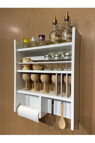 Bicabin Dekoratif Çok Amaçlı Duvar Rafı, Düzenleyici, Organizer (534116160) Beyaz