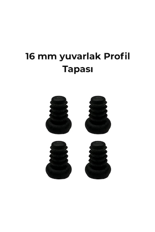 16 Mm İç Yuvarlak Tapa Sehpa Sandalye Masa İçe Geçme Profil Boru Tapası Kelebek 4 Adet Siyah Diğer