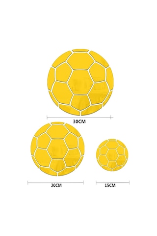 Sones 30cm Futbol Akrilik 3d Duvar Çıkartmaları Kendinden Yapışkanlı Ev Arka Plan Duvar Dekorasyonu Ayna Macunu Mavi Diğer