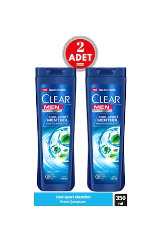 Men Kepeğe Karşı Etkili Şampuan Cool Sport Menthol Ferahlatıcı Mentol Etkisi 350 Ml 2 Adet